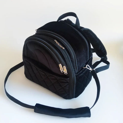 Vanilly black velvet backpack