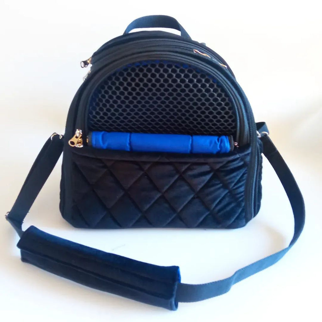 Vanilly black velvet backpack
