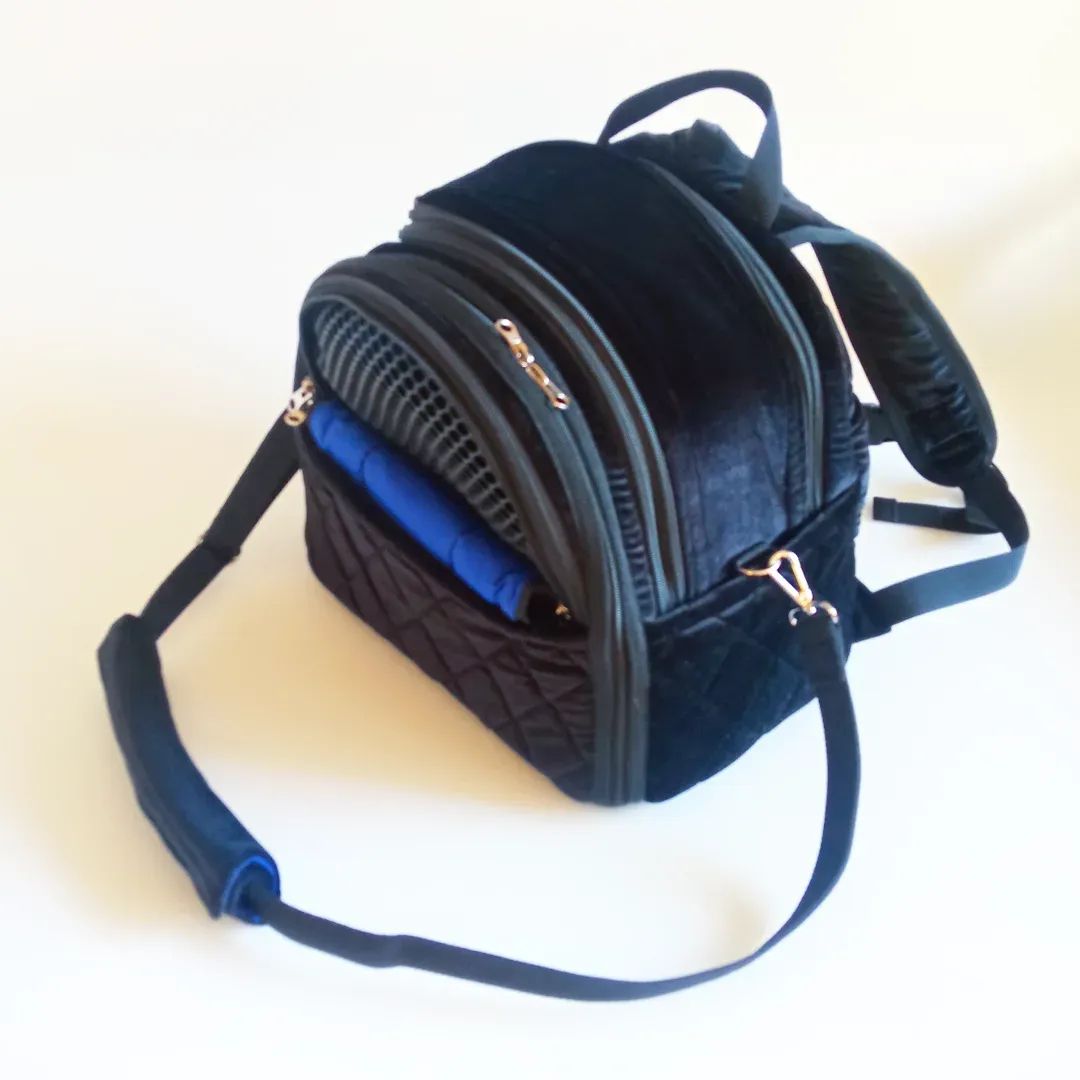 Vanilly black velvet backpack