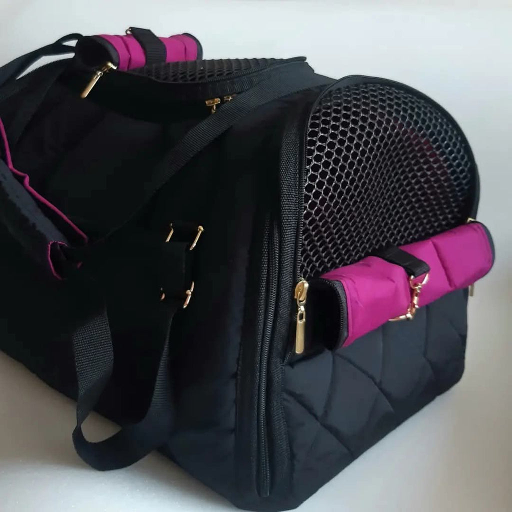 Vanilly pet carrier Travel Box black&pink