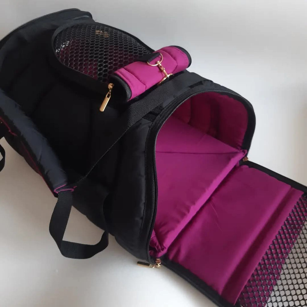 Vanilly pet carrier Travel Box black&pink