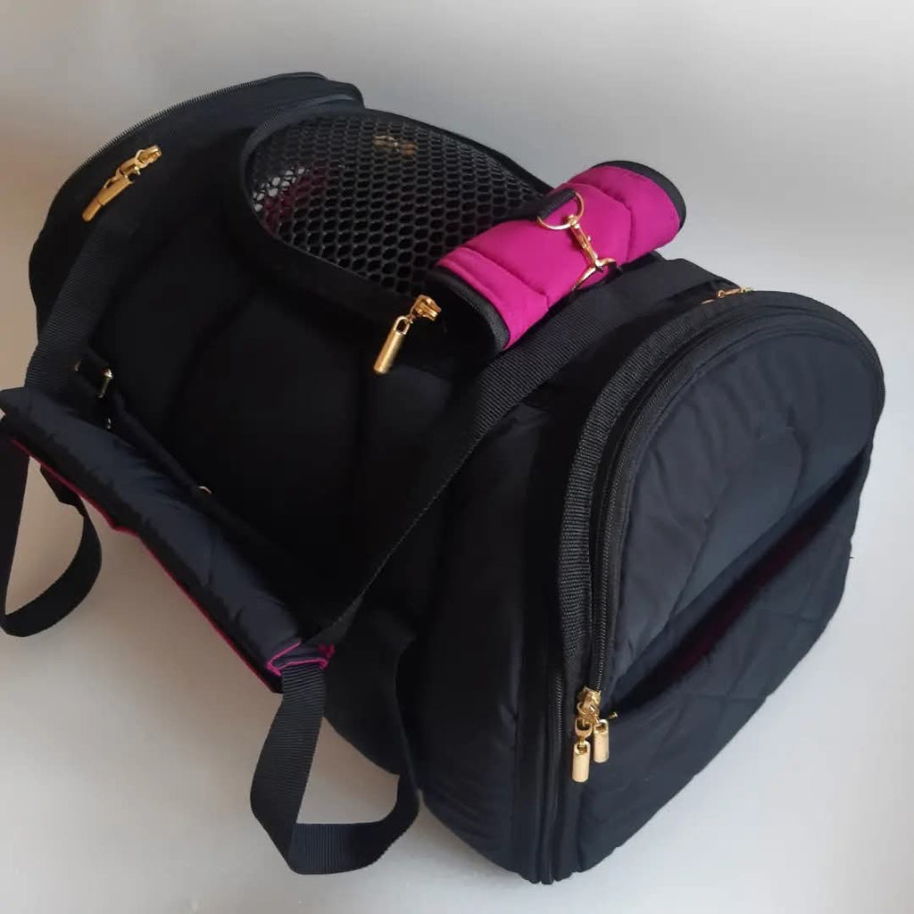 Vanilly pet carrier Travel Box black&pink