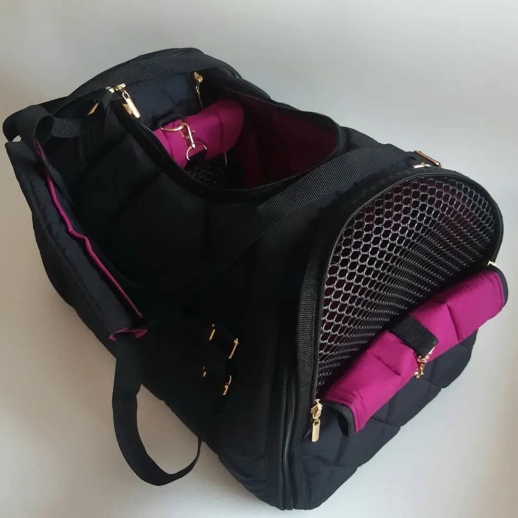 Vanilly pet carrier Travel Box black&pink