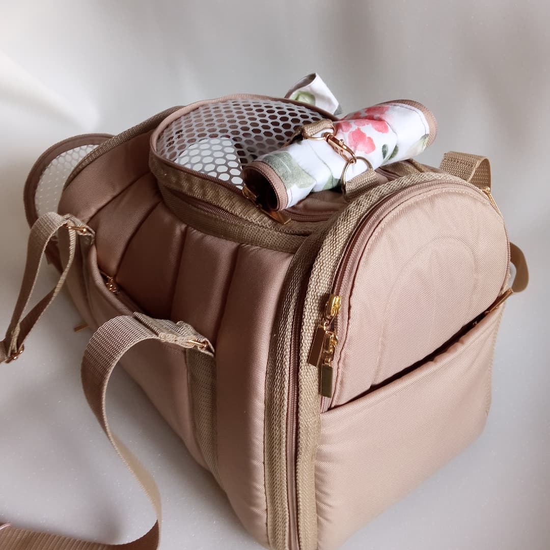 Pet carrier Travel Box Floral ( beige/ white floral)