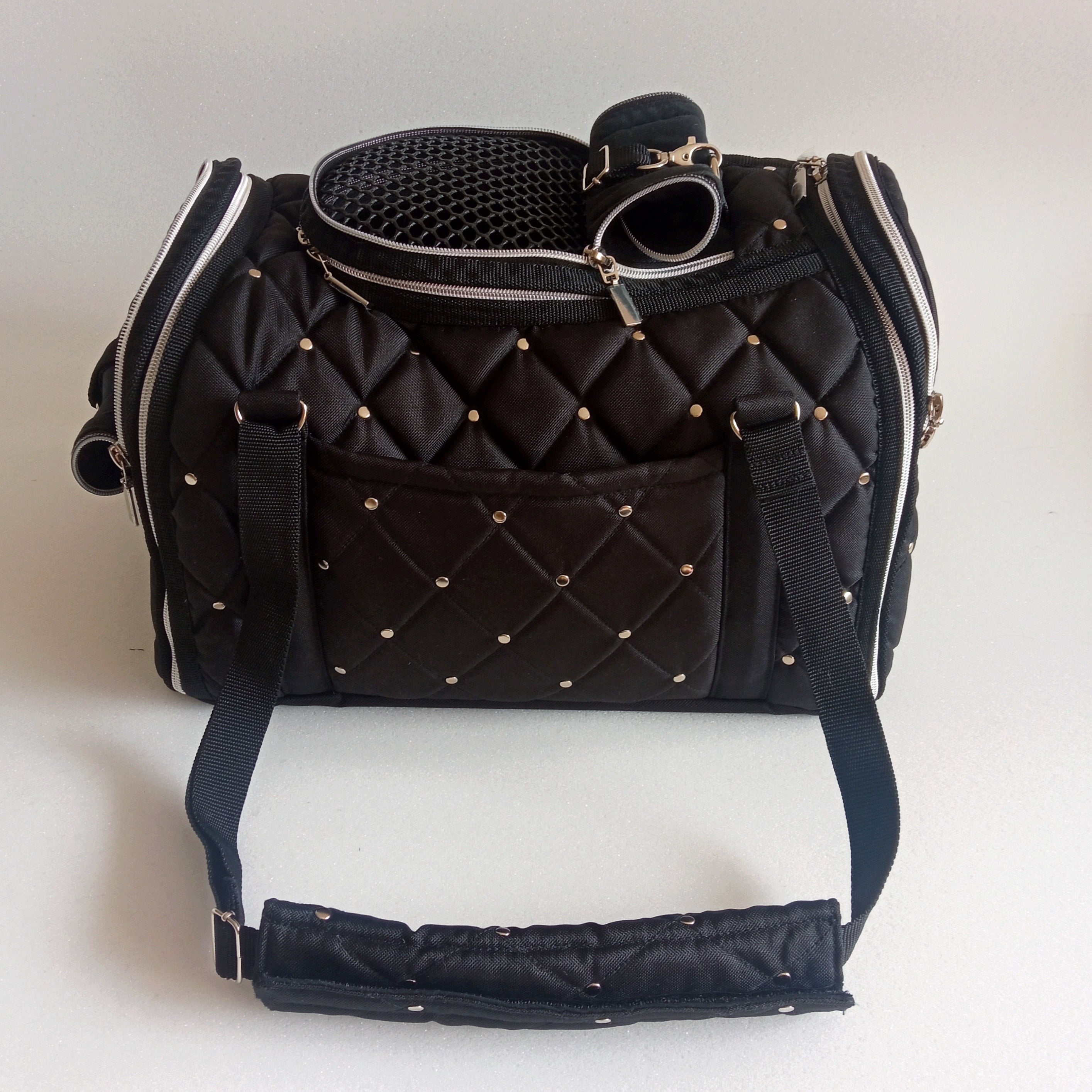 Pet carrier Travel Box  Royal( black$silver)