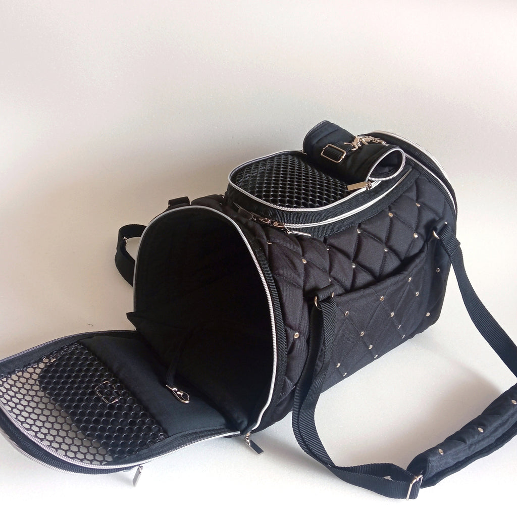 Pet carrier Travel Box  Royal( black$silver)
