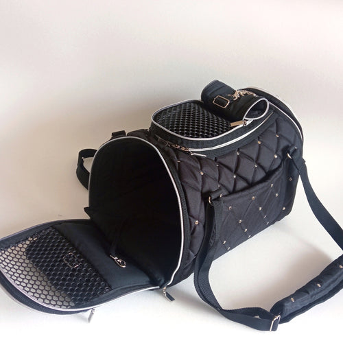 Pet carrier Travel Box  Royal( black$silver)