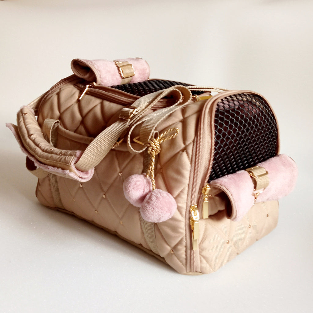 Pet carrier Travel Box Royal ( beige&pink)